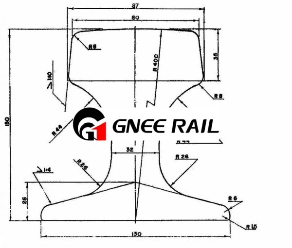 GOST KP80 Steel Rail Profile GOST KP80 Steel Rail Profile